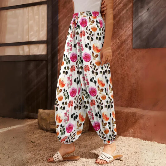 BOHEMIAN WATERCOLOR BALLOON PANTS FOR WOMEN - XS - Balloon