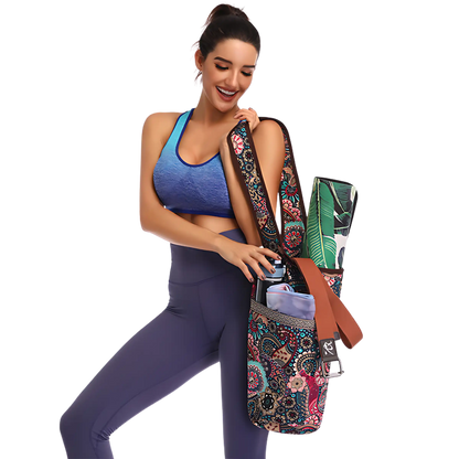 BOHEMIAN YOGA MAT BAG CANVAS BACKPACK - yoga mat bag