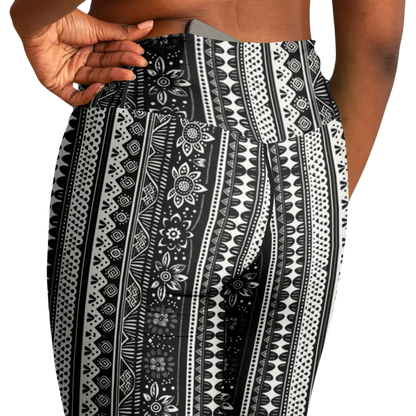 BOHO ETHNIC FLARE LEGGINGS - Flare Leggings - AOP