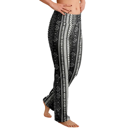 BOHO ETHNIC FLARE LEGGINGS - Flare Leggings - AOP