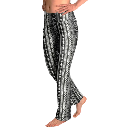 BOHO ETHNIC FLARE LEGGINGS - Flare Leggings - AOP