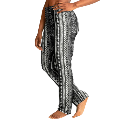 BOHO FLARE YOGA LEGGINGS FOR WOMEN WITH VIBRANT ETHNIC