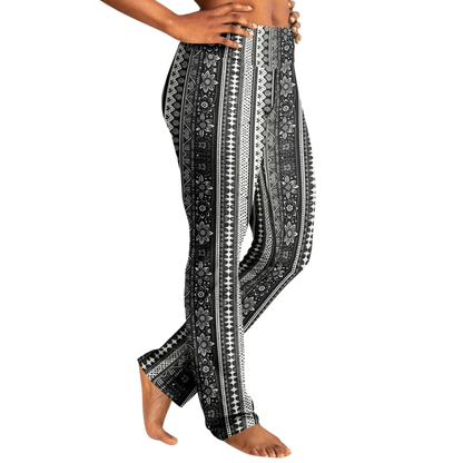 BOHO FLARE YOGA LEGGINGS FOR WOMEN WITH VIBRANT ETHNIC