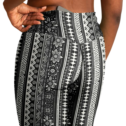 BOHO FLARE YOGA LEGGINGS FOR WOMEN WITH VIBRANT ETHNIC