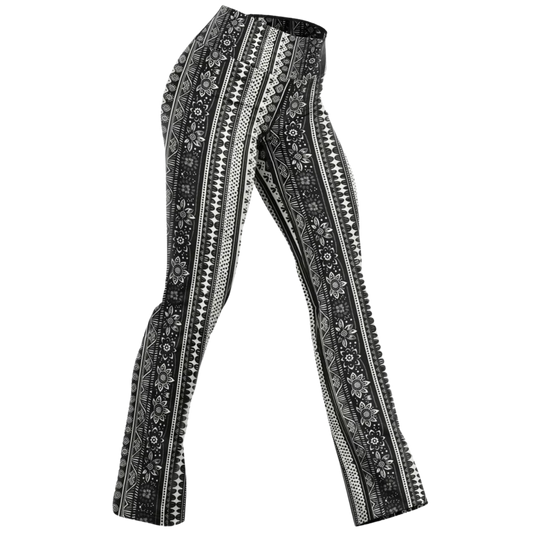 Boho Flare Yoga Leggings For Women With Vibrant Ethnic Design - XS - Flare Leggings - AOP