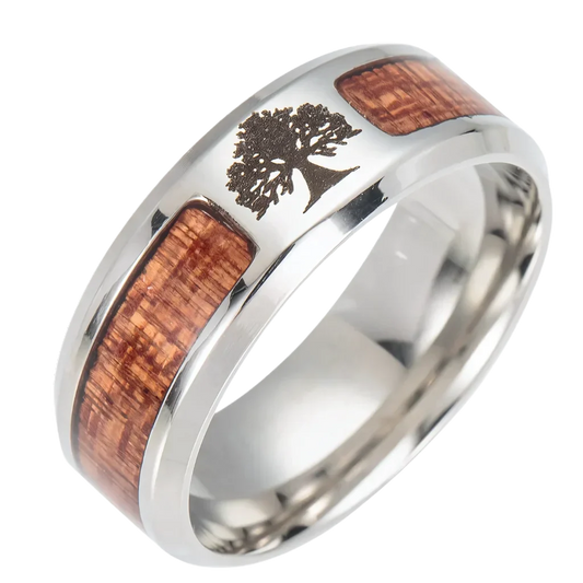 BOHO MAGIC RINGS WITH WOOD INLAY FOR MEN AND WOMEN - 1 / 10