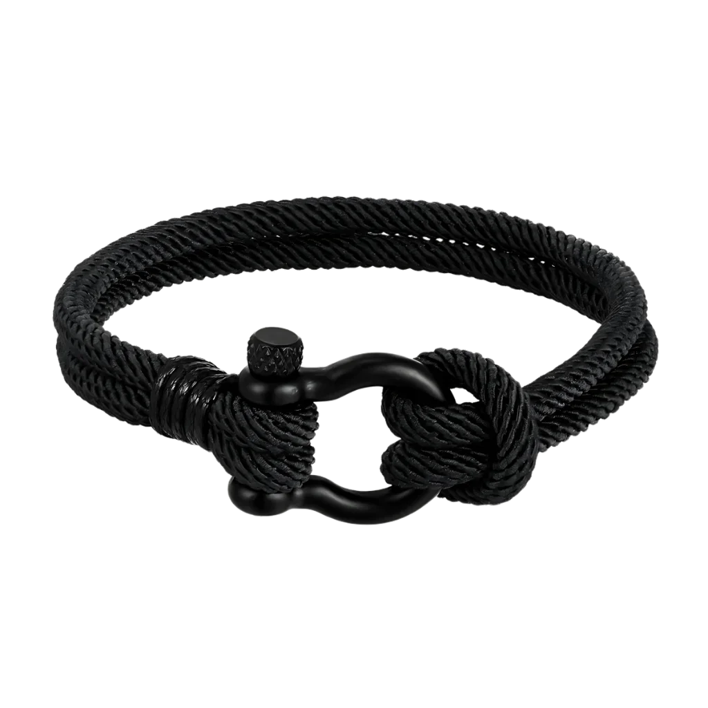 BOHO STACKED BRACELET WITH MILAN ROPE DESIGN - Black / 19CM - Bracelet