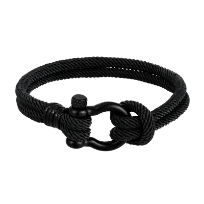 BOHO STACKED BRACELET WITH MILAN ROPE DESIGN - Black / 19CM - Bracelet