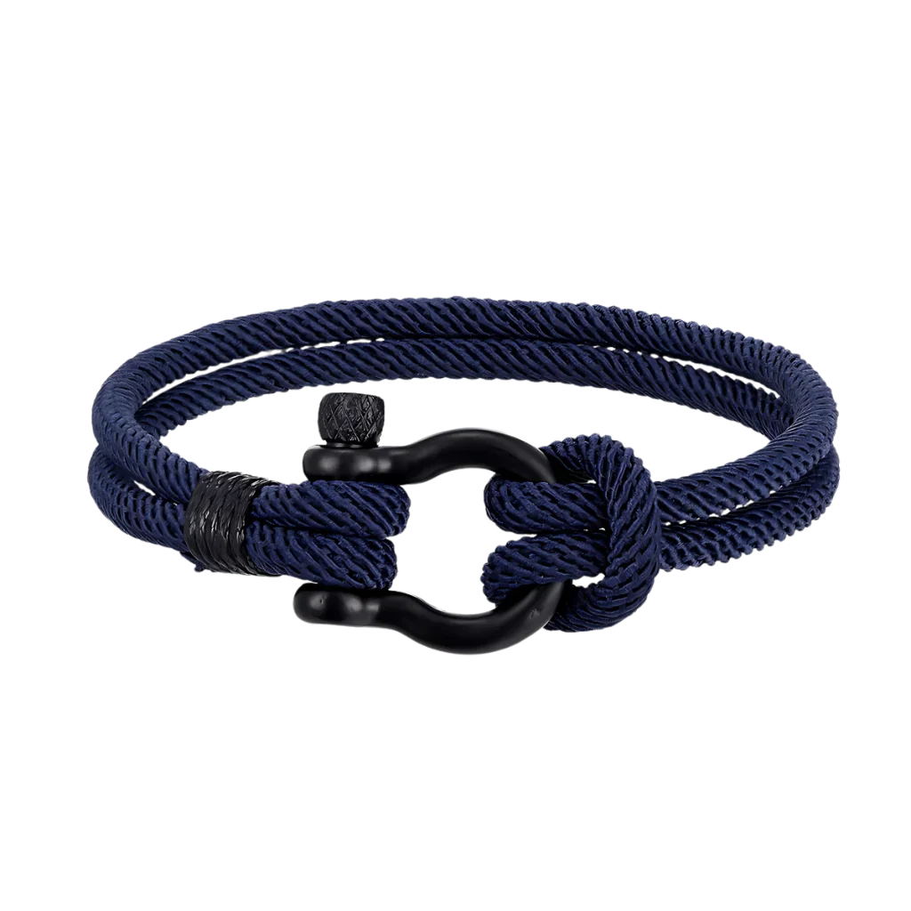 BOHO STACKED BRACELET WITH MILAN ROPE DESIGN - Navy blue / 19CM - Bracelet