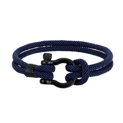 BOHO STACKED BRACELET WITH MILAN ROPE DESIGN - Navy blue / 19CM - Bracelet