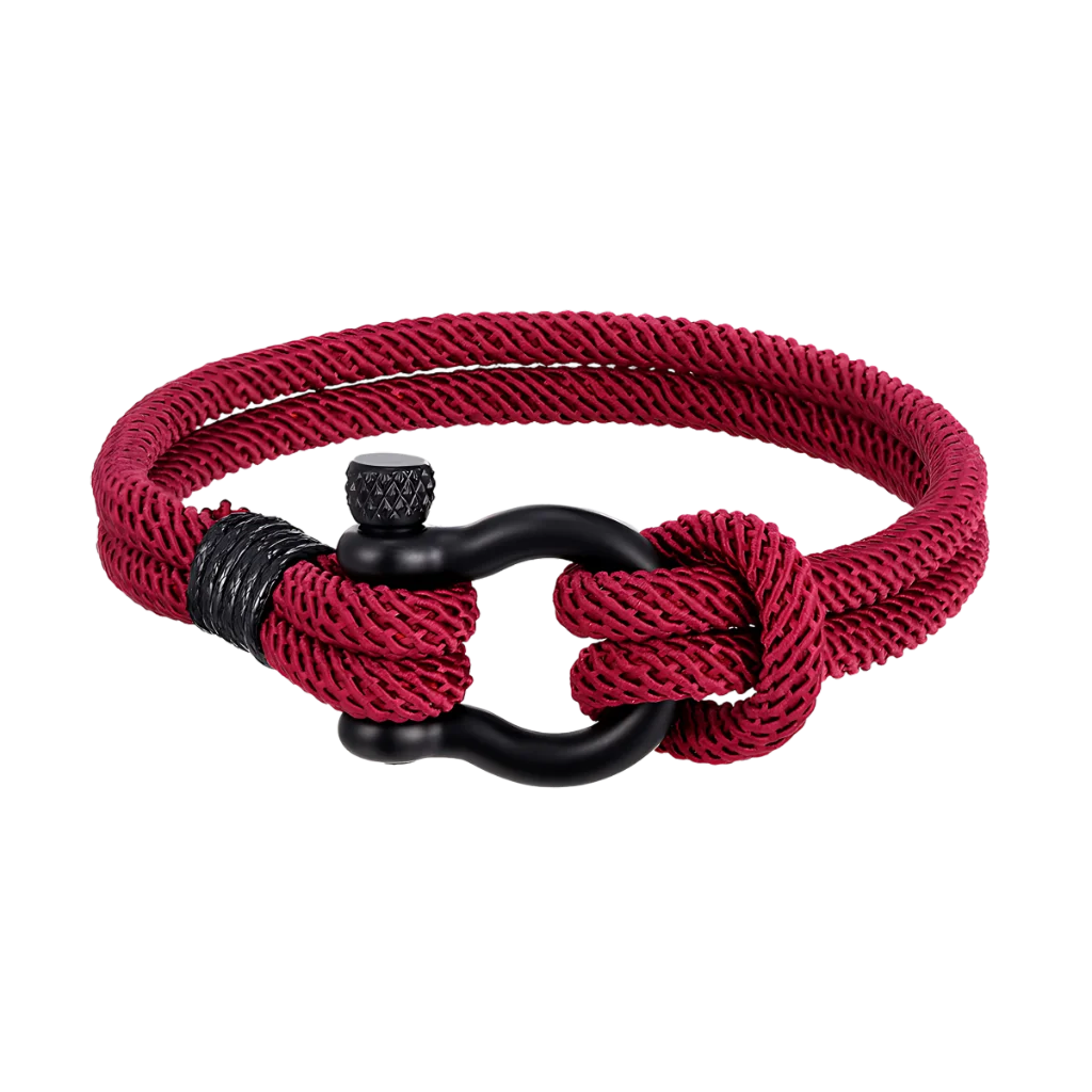 BOHO STACKED BRACELET WITH MILAN ROPE DESIGN - Red wine / 19CM - Bracelet