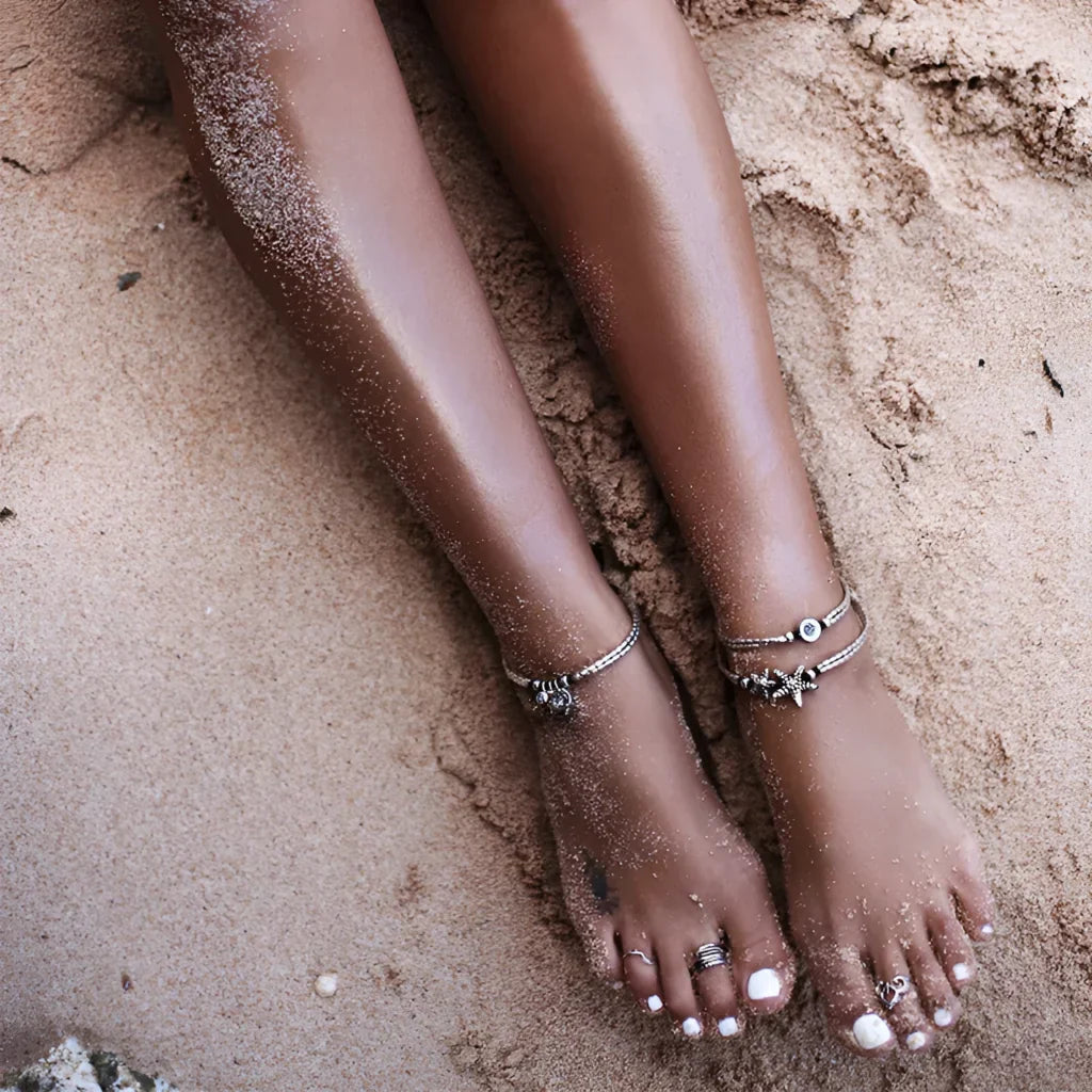 BOHO STARFISH YOGA ANKLET - SPIRITUAL BEACH JEWELRY