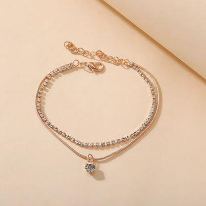 BOHO STYLE BEADED ANKLET WITH CUBIC ZIRCONIA - Anklet