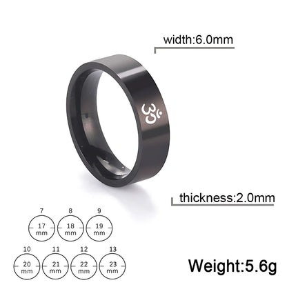 BOHO STYLE RING WITH SPIRITUAL ELEGANCE - Black 6mm / No 10