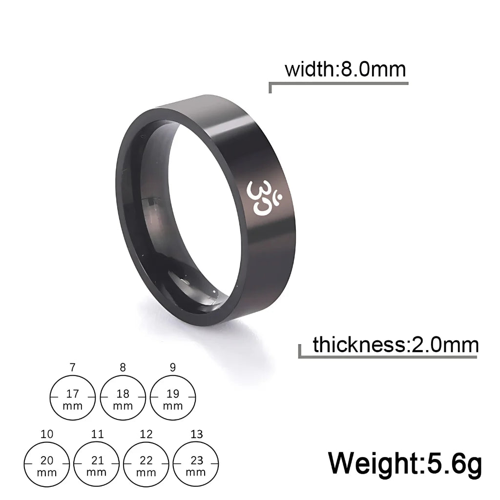 BOHO STYLE RING WITH SPIRITUAL ELEGANCE - Black 8mm / No 10