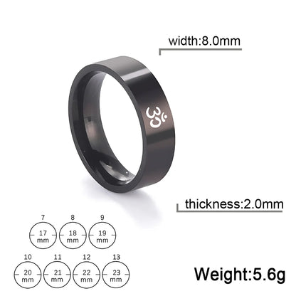 BOHO STYLE RING WITH SPIRITUAL ELEGANCE - Black 8mm / No 10