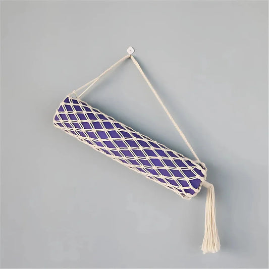 Boho Yoga Matt Holder With Handwoven Tassel Design