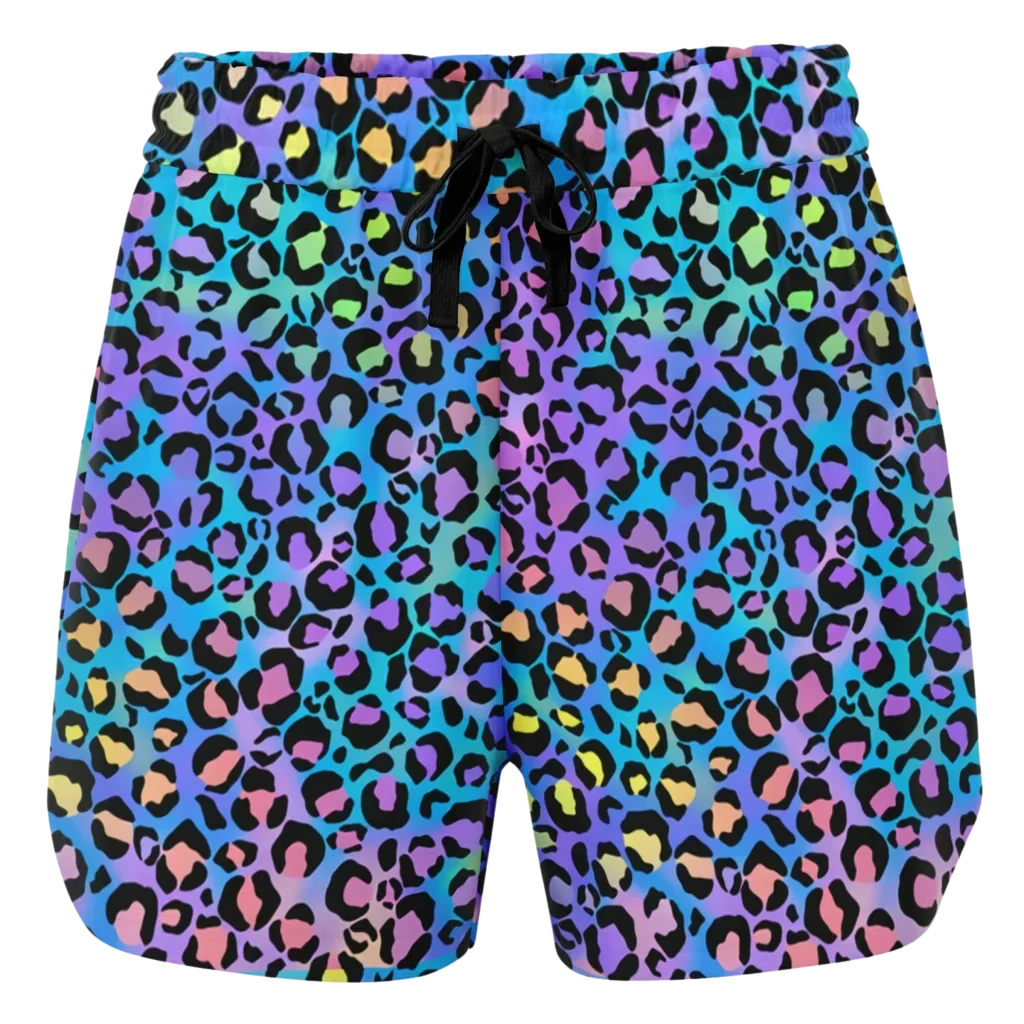 BOLD NEON LEOPARD YOGA SHORTS FOR CONFIDENT MOVEMENT!