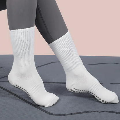 BREATHABLE COTTON YOGA SOCKS FOR WOMEN - White / One Size - Yoga Socks