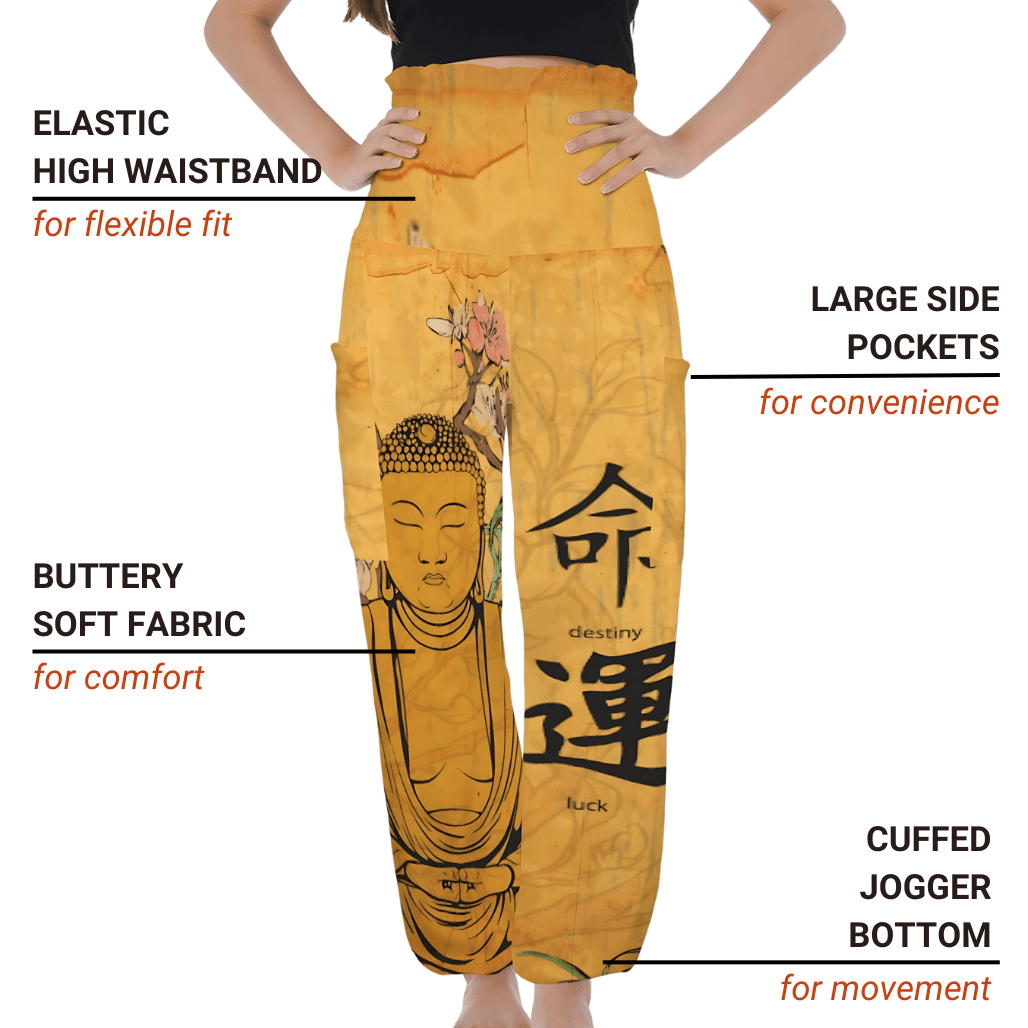 BUDDHA BLOSSOM HAREM YOGA PANTS - product features