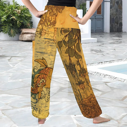 BUDDHA BLOSSOM SMOCKED HAREM PANTS WITH POCKETS - harem