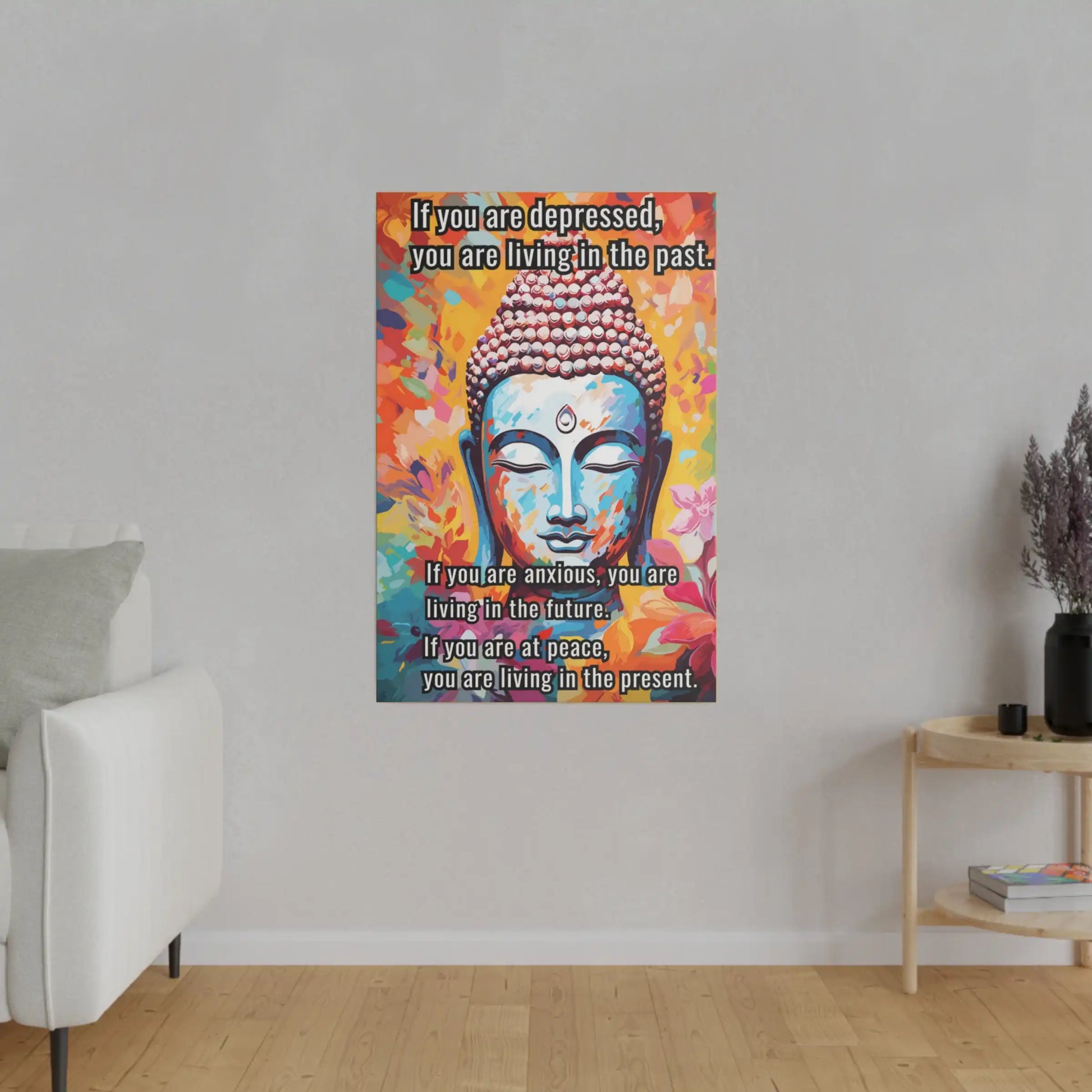 BUDDHA WALL CANVAS ART WITH INSPIRATIONAL QUOTE - 24’ x