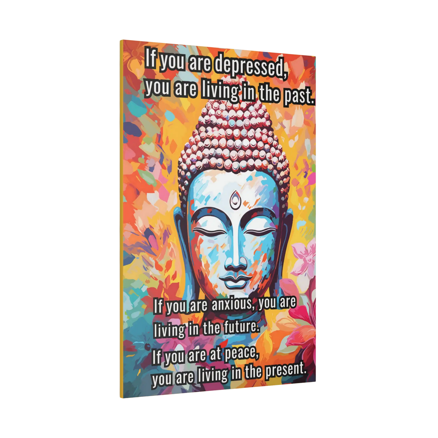 BUDDHA WALL CANVAS ART WITH INSPIRATIONAL QUOTE - Canvas