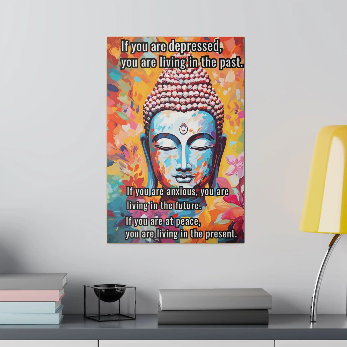 BUDDHA WALL CANVAS ART WITH INSPIRATIONAL QUOTE - Canvas