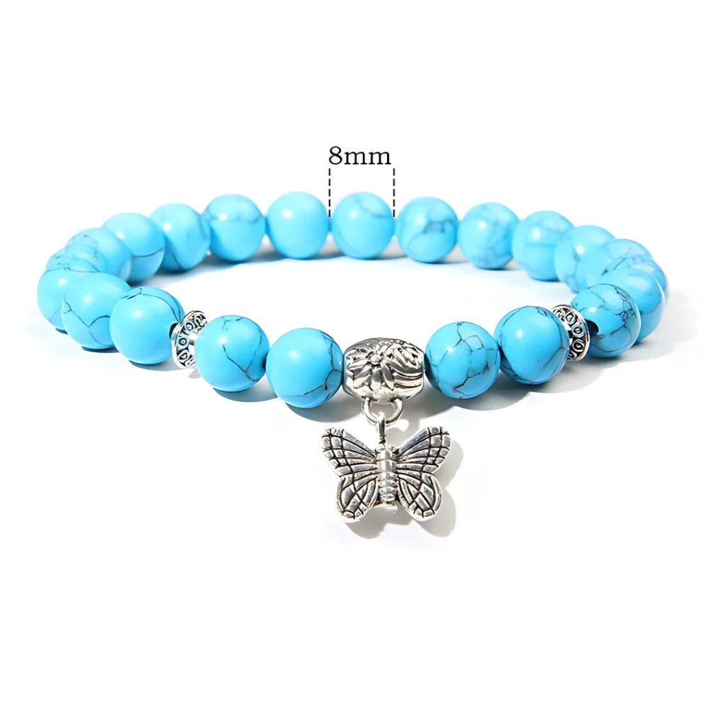 BUTTERFLY CRYSTAL BEAD BRACELET FOR SPIRITUAL GROWTH - Blue - Bracelet