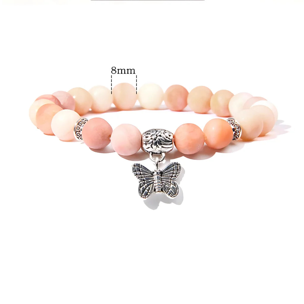 BUTTERFLY CRYSTAL BEAD BRACELET FOR SPIRITUAL GROWTH - Orange - Bracelet