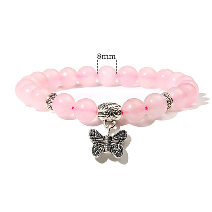 BUTTERFLY CRYSTAL BEAD BRACELET FOR SPIRITUAL GROWTH - Pink - Bracelet