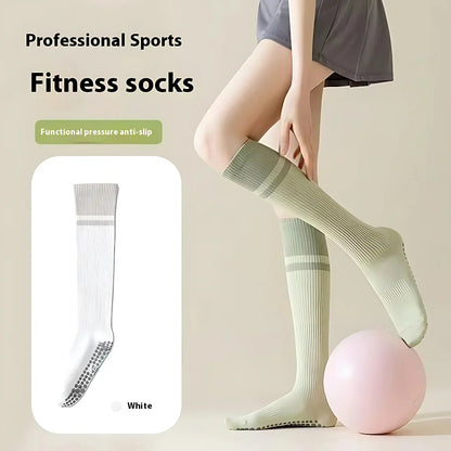 CALF-LENGTH ANTI SLIP YOGA SOCKS FOR WOMEN - White / Average Size - Yoga Socks