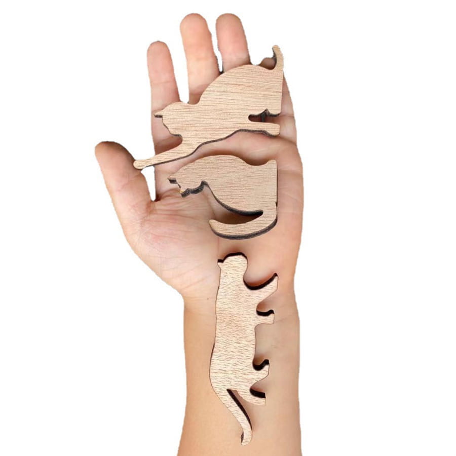 Mini Wooden Yoga Cat Statue For Calm Home Spaces