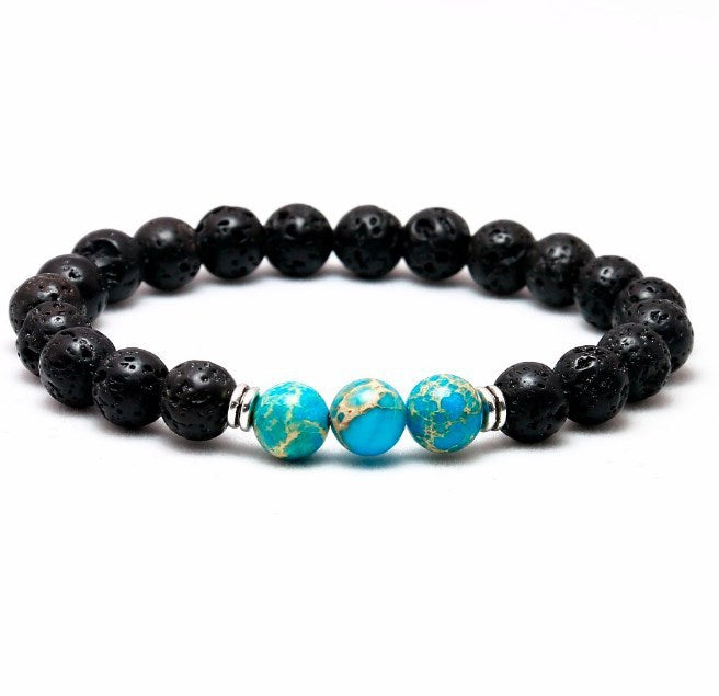 VOLCANIC STONE BEAD BRACELET FOR SPIRITUAL BALANCE