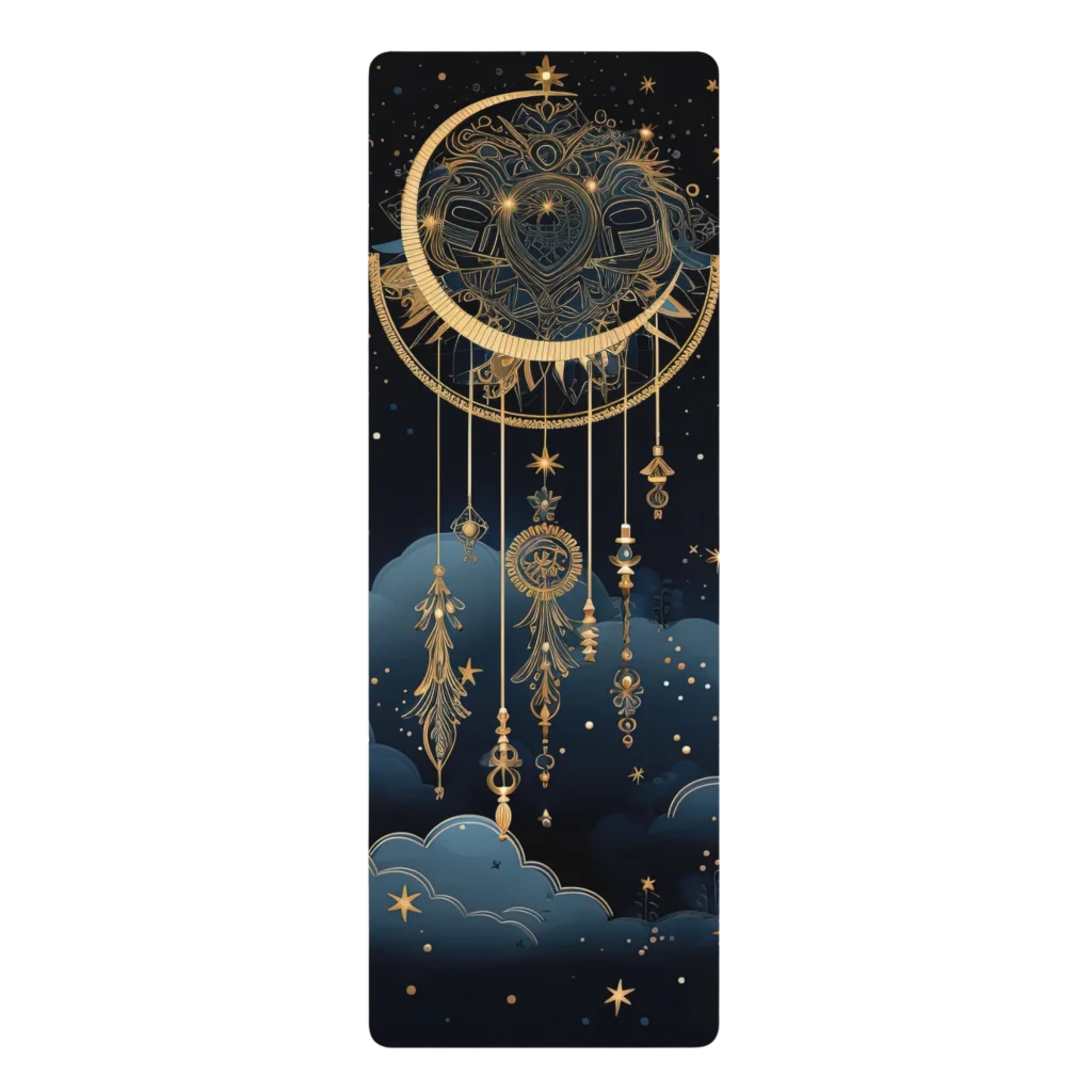 CELESTIAL DREAMCATCHER PRINTED YOGA MAT – BEST NON-SLIP YOGA MAT - 24” x 68” - rubber yoga mat