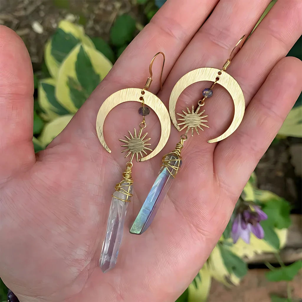 CELESTIAL HALO MOON & STAR BOHO EARRINGS FOR WOMEN - Earrings - earrings