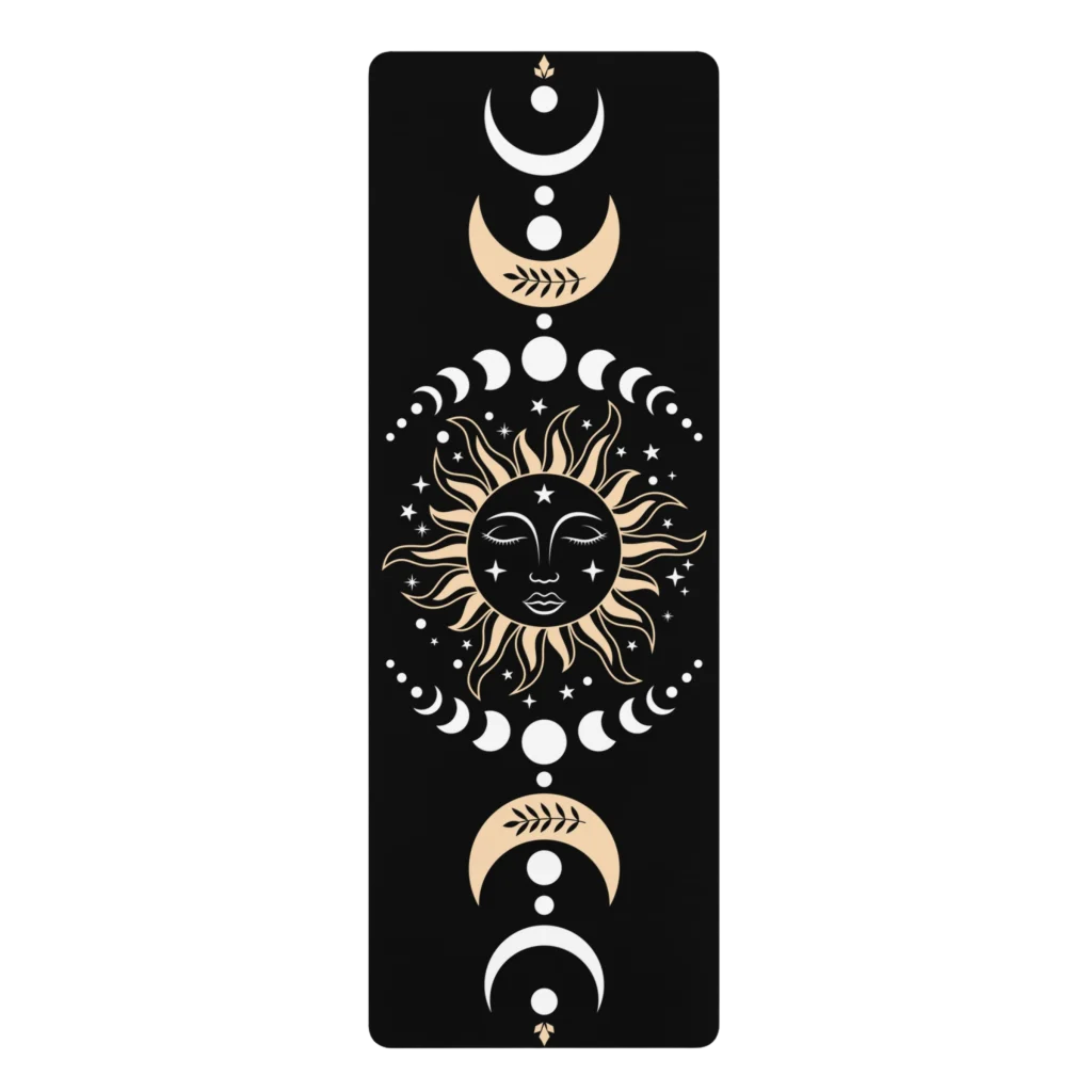 CELESTIAL MOON PHASES YOGA MAT FOR MYSTICAL PRACTICE