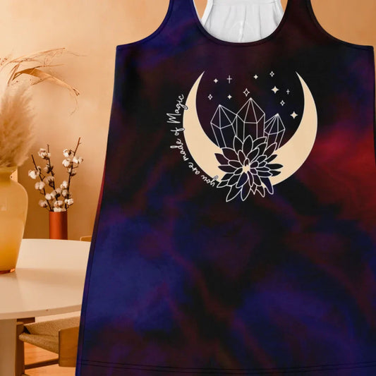 CELESTIAL WILDFLOWERS TANK RACERBACK FOR WOMEN - Flowy Racerback Tank Top - AOP