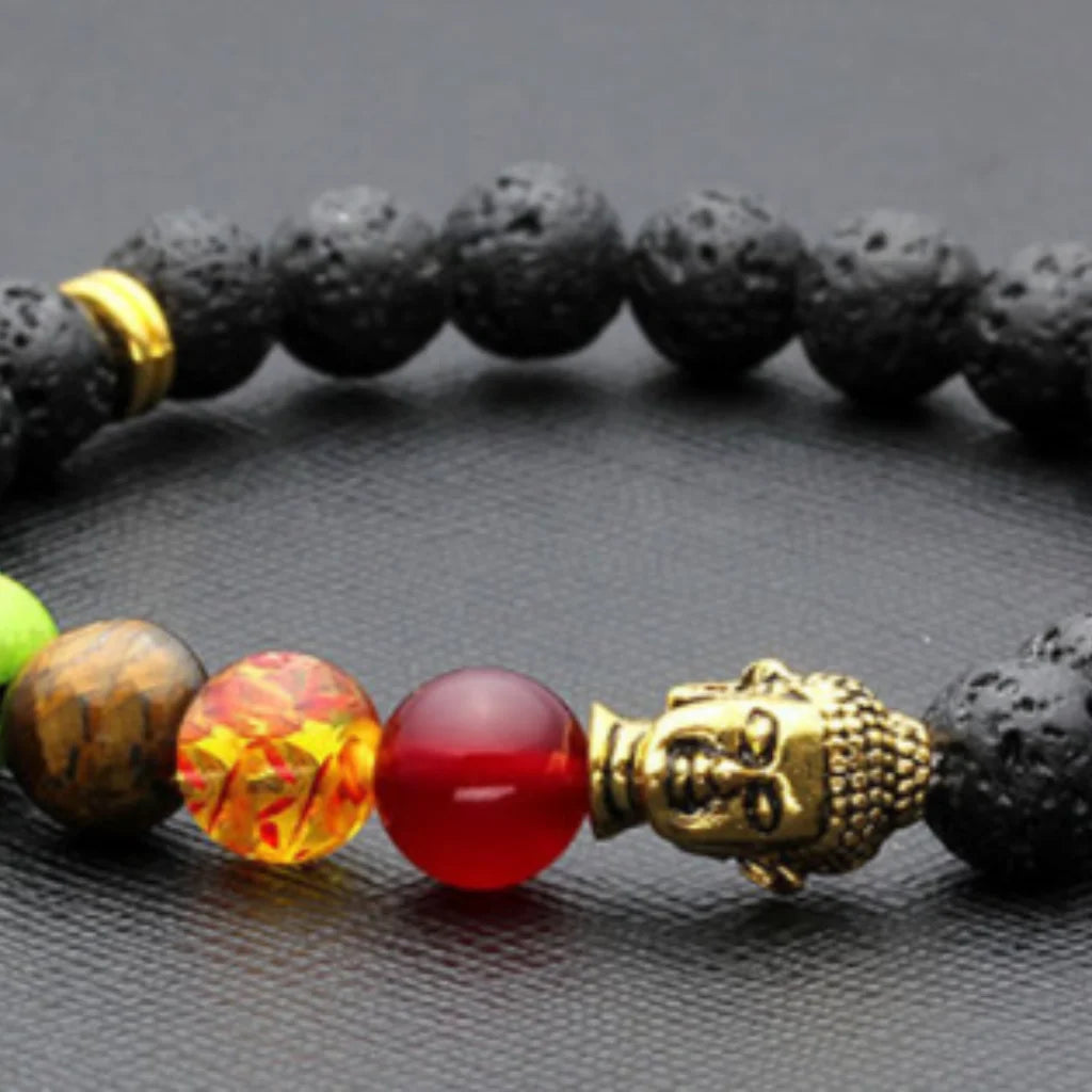 CHAKRA YOGA VOLCANIC ROCK BRACELET – HEALING ENERGY