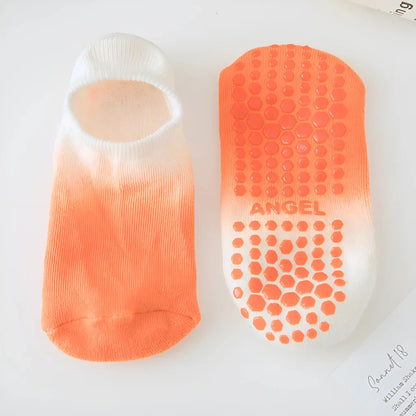 CHILDREN NON SLIP TIE DYE YOGA SOCKS FOR FITNESS - Red Gradient / Free Size - Yoga Socks