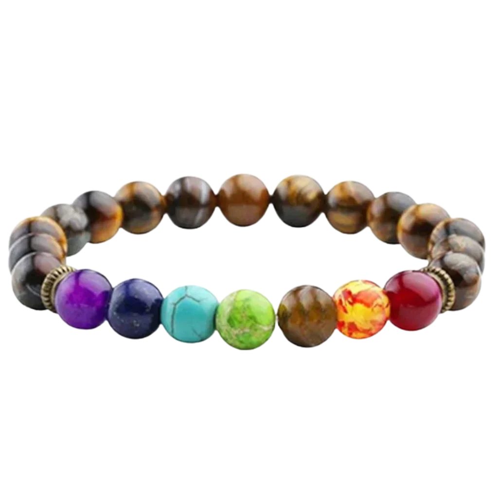 COLORFUL CHAKRA BRACELET FOR SPIRITUAL BALANCE AND HEALING - Style B / Girth: 19.5 cm; Beads: 8mm - Bracelet