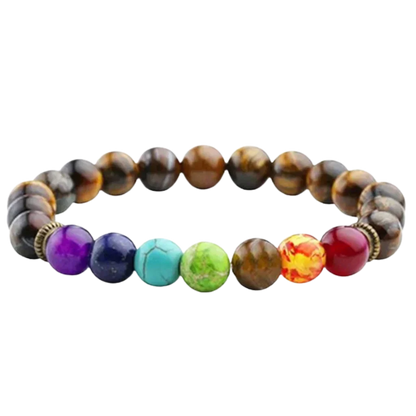 COLORFUL CHAKRA BRACELET FOR SPIRITUAL BALANCE AND HEALING - Style B / Girth: 19.5 cm; Beads: 8mm - Bracelet