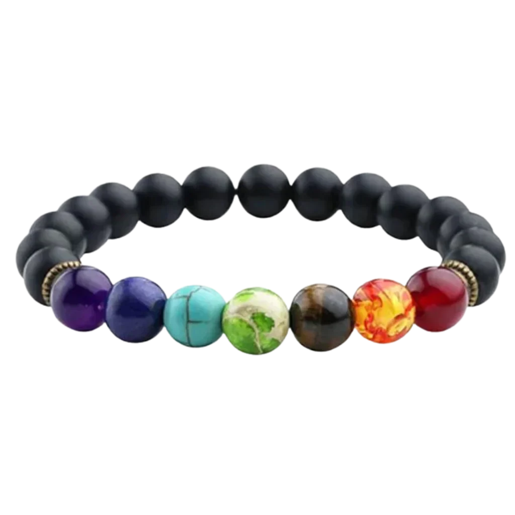 COLORFUL CHAKRA BRACELET FOR SPIRITUAL BALANCE AND HEALING - Style C / Girth: 19.5 cm; Beads: 8mm - Bracelet