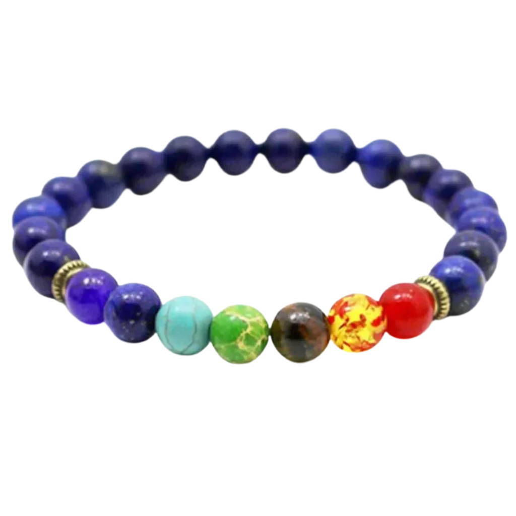 COLORFUL CHAKRA BRACELET FOR SPIRITUAL BALANCE AND HEALING - Style D / Girth: 19.5 cm; Beads: 8mm - Bracelet