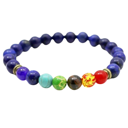 COLORFUL CHAKRA BRACELET FOR SPIRITUAL BALANCE AND HEALING - Style D / Girth: 19.5 cm; Beads: 8mm - Bracelet