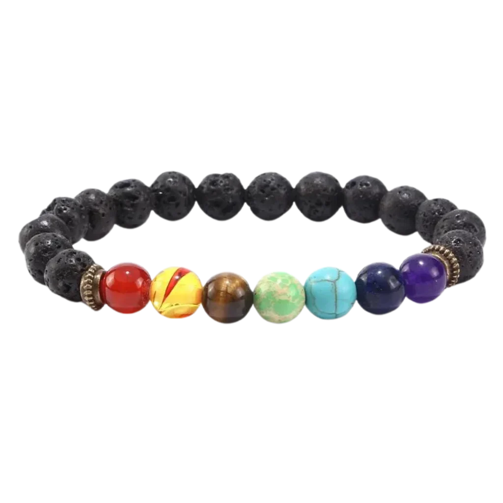 COLORFUL CHAKRA BRACELET FOR SPIRITUAL BALANCE AND HEALING - Style E / Girth: 19.5 cm; Beads: 8mm - Bracelet