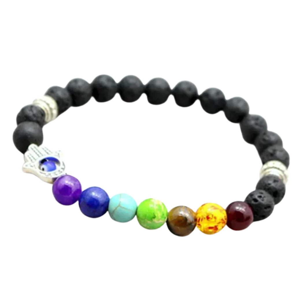 COLORFUL CHAKRA BRACELET FOR SPIRITUAL BALANCE AND HEALING - Style F / Girth: 19.5 cm; Beads: 8mm - Bracelet