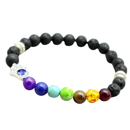 COLORFUL CHAKRA BRACELET FOR SPIRITUAL BALANCE AND HEALING - Style F / Girth: 19.5 cm; Beads: 8mm - Bracelet