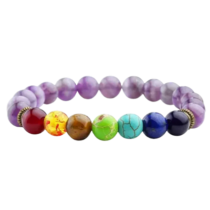 COLORFUL CHAKRA BRACELET FOR SPIRITUAL BALANCE AND HEALING - Style G / Girth: 19.5 cm; Beads: 8mm - Bracelet