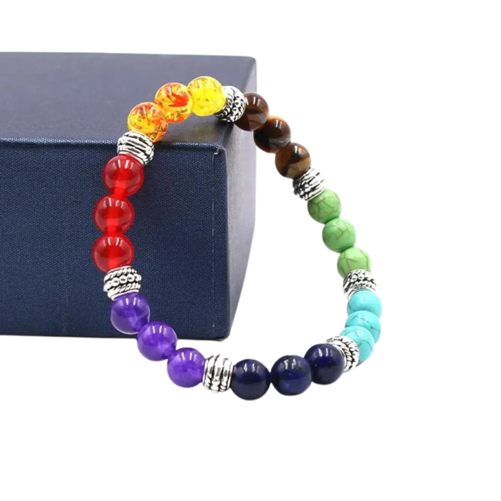 COLORFUL CHAKRA BRACELET FOR SPIRITUAL BALANCE AND HEALING - Style I / Girth: 19.5 cm; Beads: 8mm - Bracelet